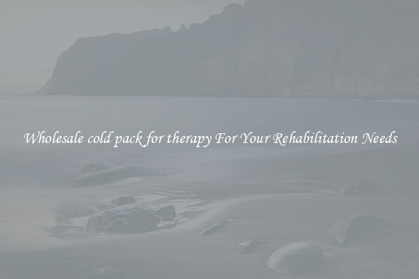 Wholesale cold pack for therapy For Your Rehabilitation Needs
