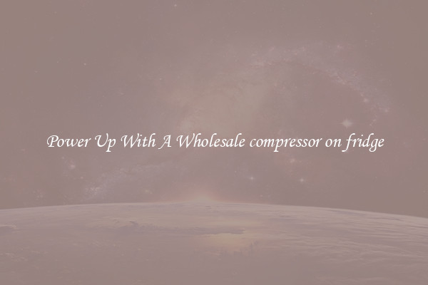 Power Up With A Wholesale compressor on fridge