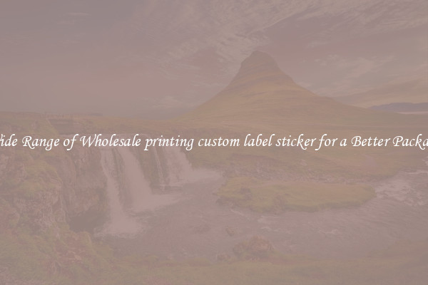 A Wide Range of Wholesale printing custom label sticker for a Better Packaging 