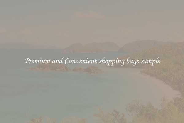Premium and Convenient shopping bags sample