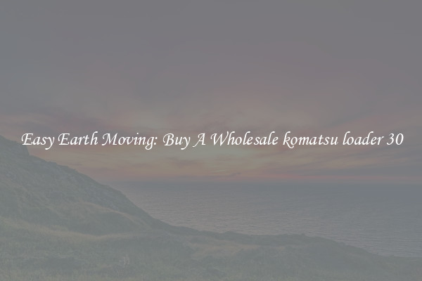 Easy Earth Moving: Buy A Wholesale komatsu loader 30